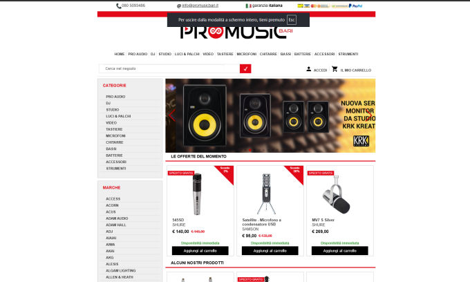Promusic Bari | Web Store
